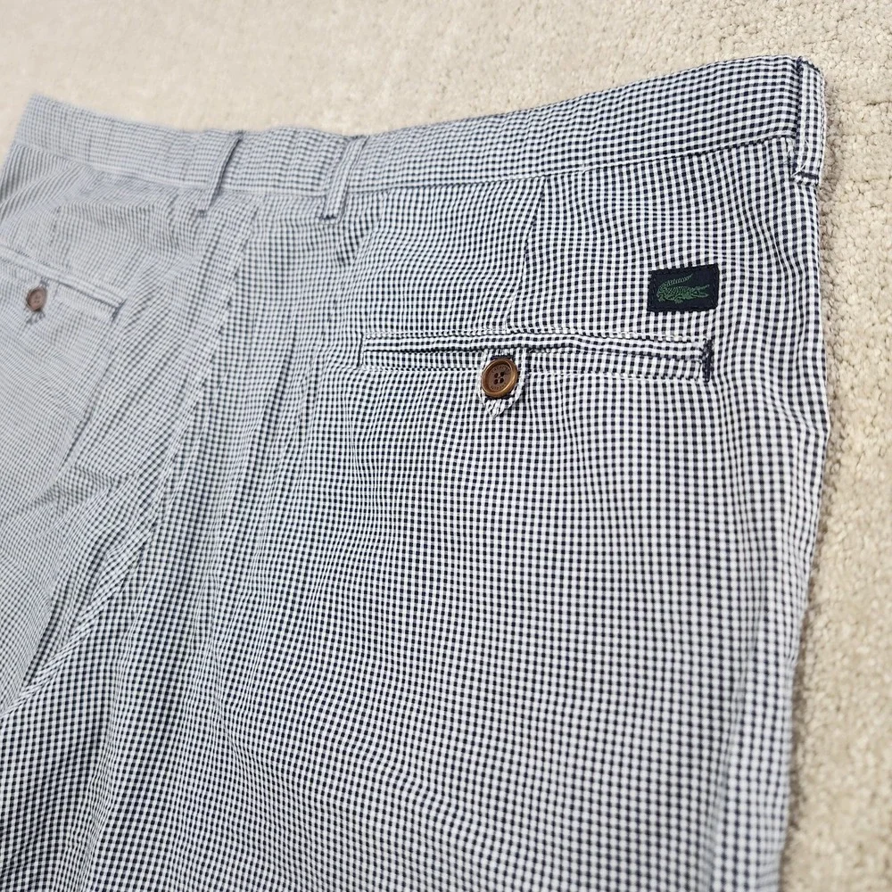 Lacoste Chino Shorts Men 38 Black Micro Gingham Check 11